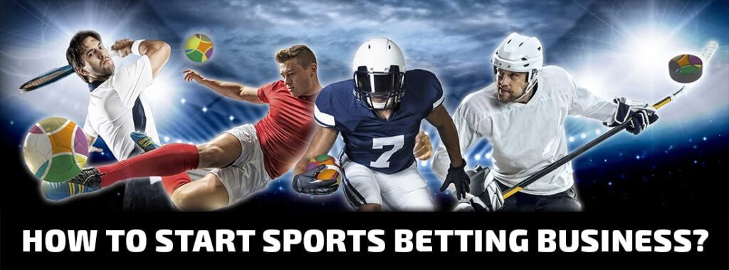 Athletes playing various sports with betting text.